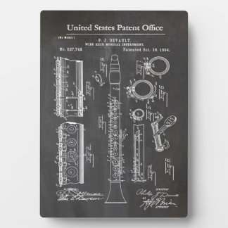 Klarinette mit musikalischen Akzenten Fotoplatte