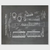 Klarinette mit musikalischen Akzenten Geschenkpapier (Flach)