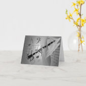 Klarinette mit musikalischen Akzenten Karte (Gelbe Blume)