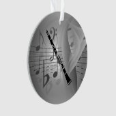 Klarinette mit musikalischen Akzenten Ornament (Vorderseite)