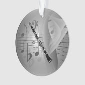 Klarinette mit musikalischen Akzenten Ornament (Vorderseite)