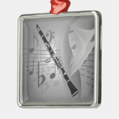 Klarinette mit musikalischen Akzenten Ornament Aus Metall (Links)