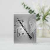 Klarinette mit musikalischen Akzenten Postkarte (Stehend Vorderseite)