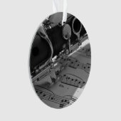 Klarinette mit Noten Ornament (Vorderseite)