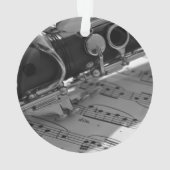 Klarinette mit Noten Ornament (Rückseite)