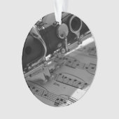 Klarinette mit Noten Ornament (Vorderseite)