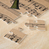 Klarinette mit Notenhintergrund Puzzle (Seite)