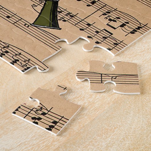 Klarinette mit Notenhintergrund Puzzle (Seite)