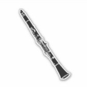 Klarinette Musikinstrument Aufkleber (Vorderseite)