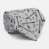 Klarinette Musiknote Muster Krawatte (Gerollt)