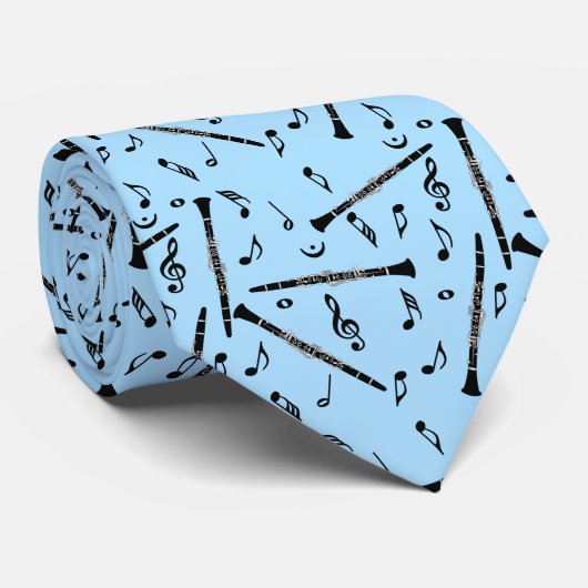 Klarinette Musiknote Muster Krawatte (Gerollt)