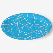 Klarinette Musiknote Muster Pappteller (Schrägansicht)