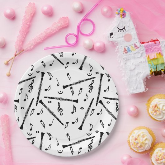 Klarinette Musiknote Muster Pappteller (Party)