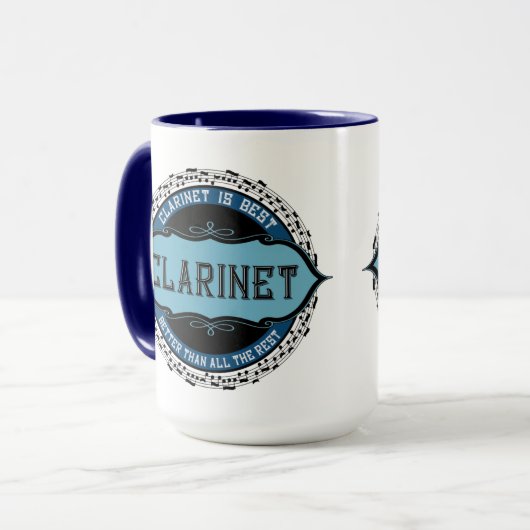 Klarinette Musiknoten Circle Tasse (Vorderseite Links)