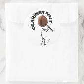 Klarinette Nut Runder Aufkleber (Tasche)