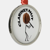 Klarinette Nut Silbernes Ornament (Rechts)
