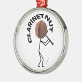 Klarinette Nut Silbernes Ornament (Links)