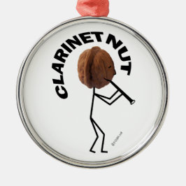 Klarinette Nut Silbernes Ornament