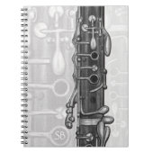 Klarinette-Oberteil-Monogram-Notebook Notizblock (Vorderseite)