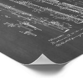 Klarinette Patent - Chalkboard Poster (Ecke)