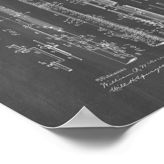 Klarinette Patent - Chalkboard Poster (Ecke)