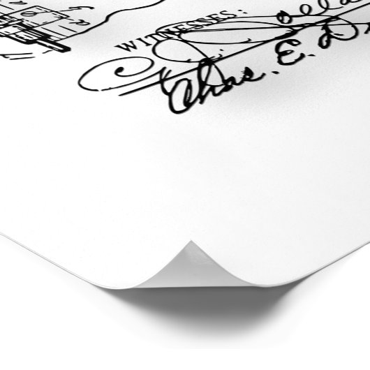 Klarinette Patent Poster (Ecke)