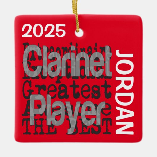 Klarinette Player Extraordinaire CUSTOM Keramikornament (Vorderseite)