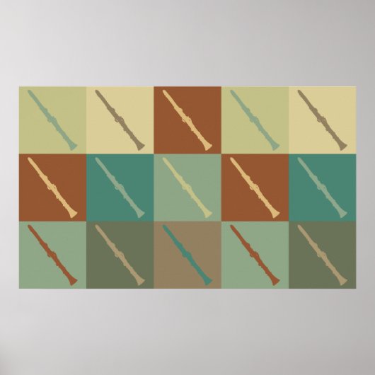 Klarinette Pop Art Poster (Vorne)