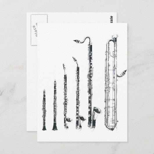 Klarinette Postkarte (Vorne/Hinten)
