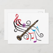 Klarinette Postkarte (Vorne/Hinten)