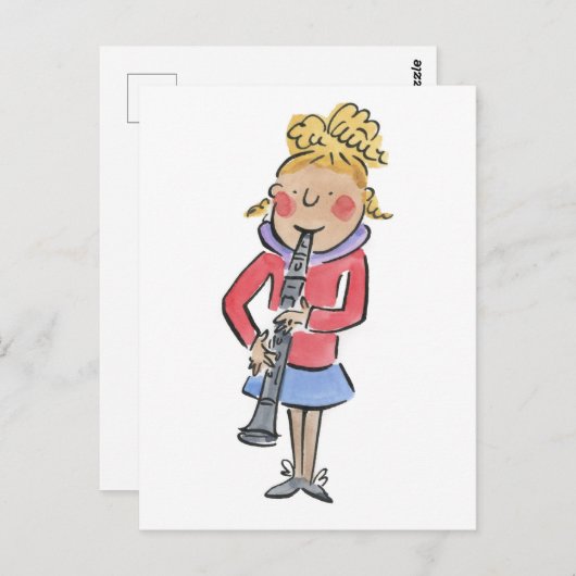 Klarinette Postkarte (Vorne/Hinten)
