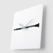 Klarinette Quadratische Wanduhr (Winkel)