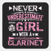 Klarinette Quadratischer Aufkleber (Vorderseite)