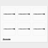 Klarinette Quadratischer Aufkleber (Blatt)