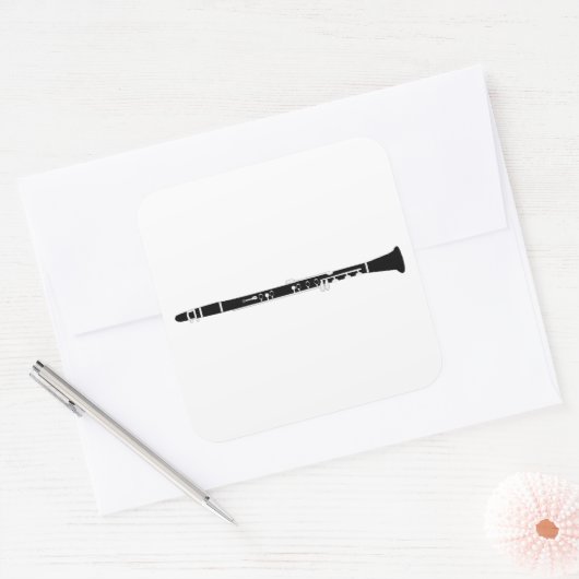 Klarinette Quadratischer Aufkleber (Umschlag)