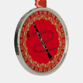 Klarinette, rot und gold ornament aus metall (Rechts)