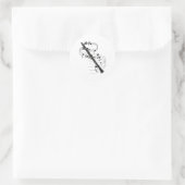 Klarinette Runder Aufkleber (Tasche)