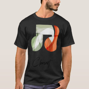Klarinette Schöne Musiknoten retro T-Shirt