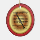 Klarinette~Sheet Music~Red/Green/Gold~Christmas~ Keramik Ornament (Links)