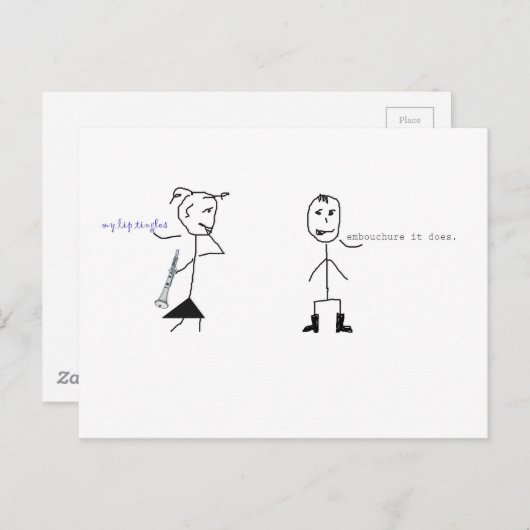 Klarinette Spaß Postkarte (Vorne/Hinten)
