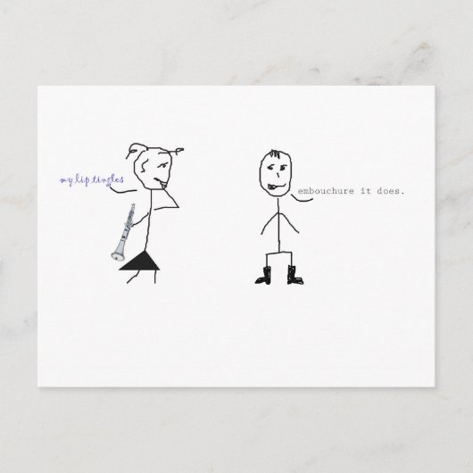 Klarinette Spaß Postkarte (Vorderseite)