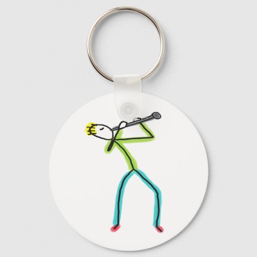 Klarinette Stickman Schlüsselanhänger (Vorderseite)