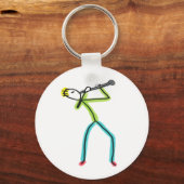 Klarinette Stickman Schlüsselanhänger (Vorderseite)