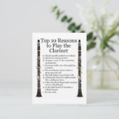 Klarinette Top 10 Postkarte (Stehend Vorderseite)