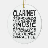 Klarinette Typografie Keramik Ornament (Links)