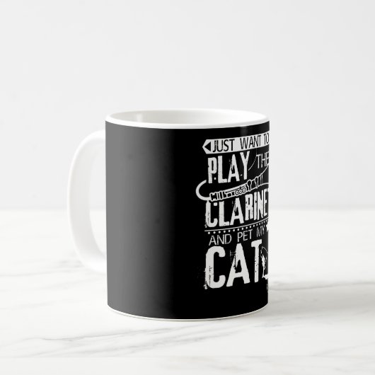 Klarinette und Katze Kaffeetasse (Vorderseite Links)