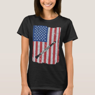 Klarinette USA-Flagge Klarinette-Spieler Klarinett T-Shirt