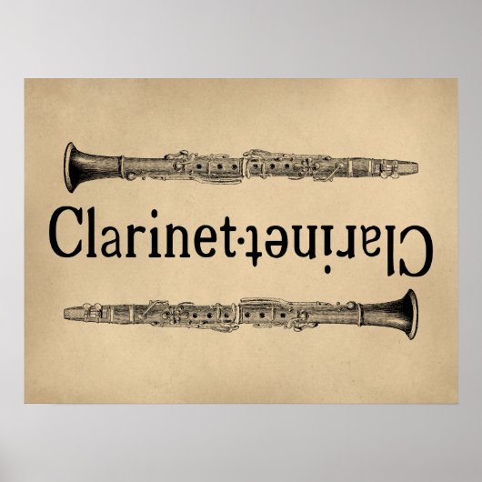 Klarinette Vintage Poster (Vorne)