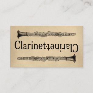 Klarinette Vintage Visitenkarte