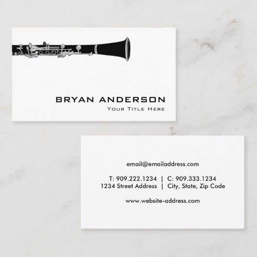 Klarinette Visitenkarte (Vorne/Hinten)